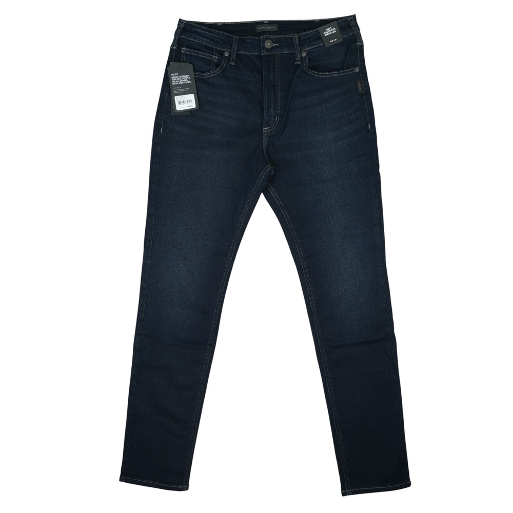 Silver Jeans Co Risto Athletic Fit Skinny Leg Mens 33x32 Blue Denim Max Flex